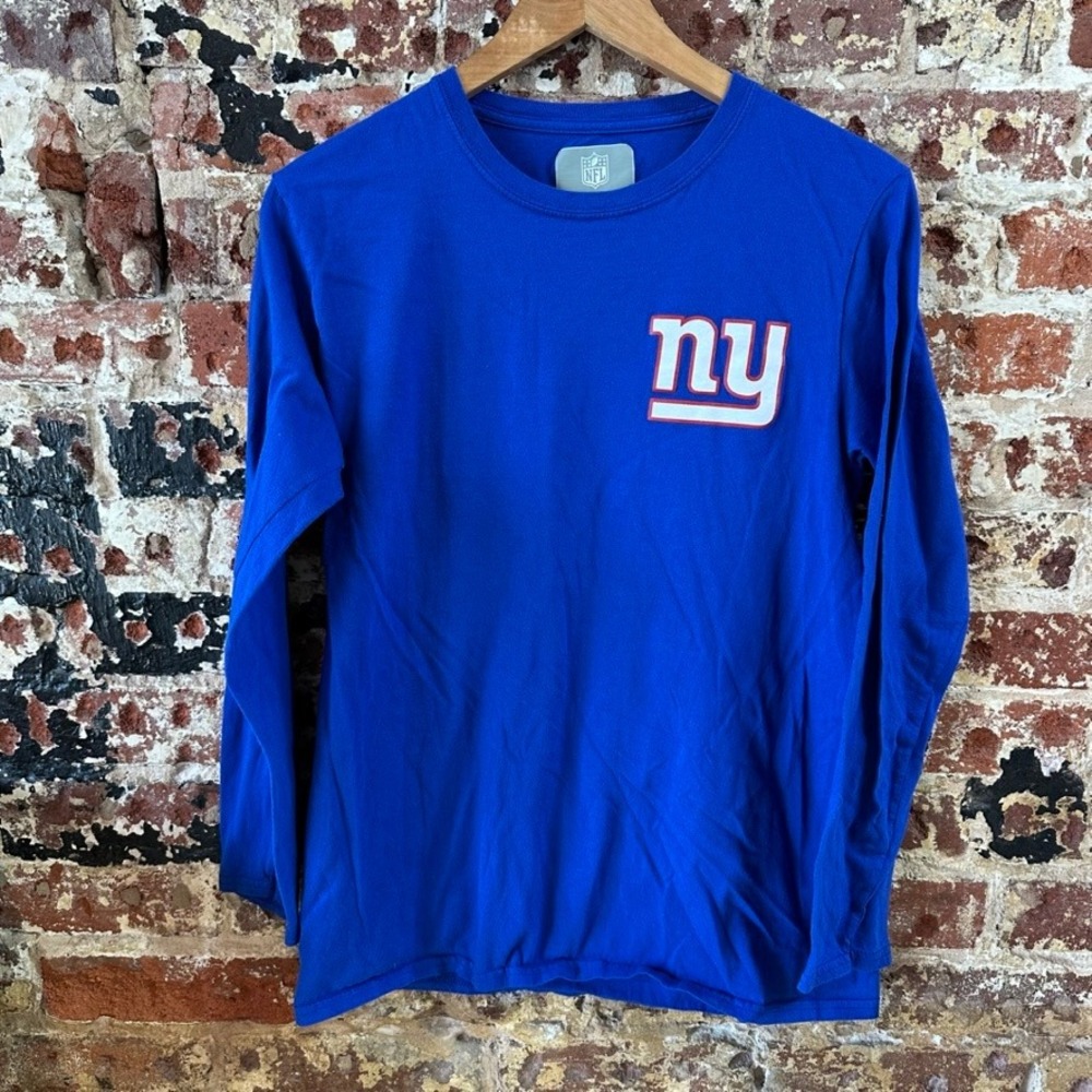 NFL New York Giants T-Shirt Long sleeve Blue Tee Womens Medium